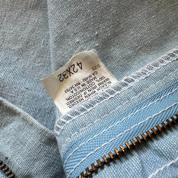 Vintage 80s LEE Union Made in‎ USA Men's Light Blue Denim Straight Leg Jeans - Picture 4 of 8